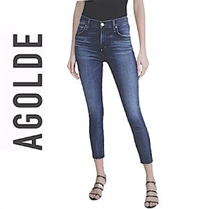 AGOLDE.EUC. Gorgeous "Sophie" raw hemmed blue jeans.Los Angeles premium denim.29